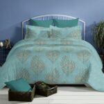 Pekozi 100% Cotton King Size Bedsheets With 2 Pillow Covers,1 King Size Cotton Bedsheet | 210TC Bedsheets King Size Cotton (108 X 108 Inches |Aqua Green)