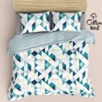 Pekozi Geometric Bedsheet King Size Bed Cotton 210 TC Super King Size Bedsheets 108 X 108 Inches With 2 Pillow Cover