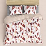 Pekozi Geometric Bedsheet For Double Bed King Size Cotton, 1 Pure Cotton King Size Bedsheet with 2 Pillow Covers 108x108 Inches | 210 TC Super King Size Bedsheet (Brown)