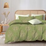 Pekozi 100% Cotton King Size Bedsheets With 2 Pillow Covers,1 King Size Cotton Bedsheet | 210TC Bedsheets King Size Cotton (108 X 108 Inches|Olive Green)
